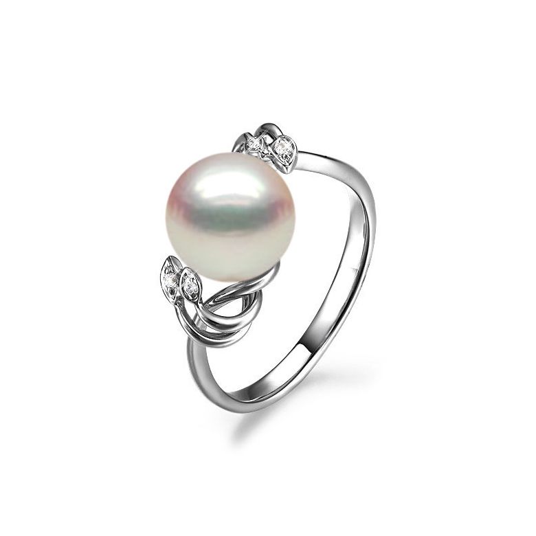 Anello Calisto - Oro Bianco 18kt e Perla d'Acqua Dolce - 1
