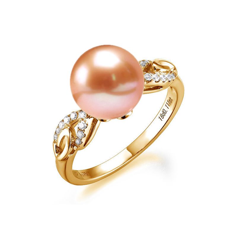 Anello Couple Danseur - Oro Giallo 18kt, Diamanti e Perla d'Acqua Dolce - 4