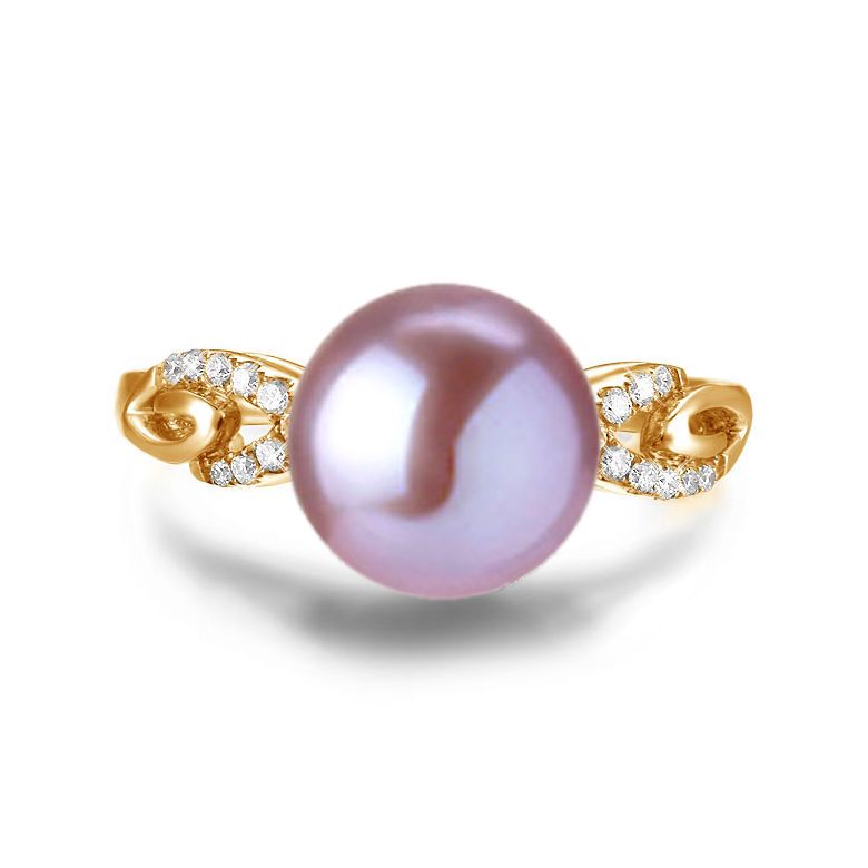 Anello Couple Danseur - Oro Giallo 18kt, Diamanti e Perla d'Acqua Dolce - 8