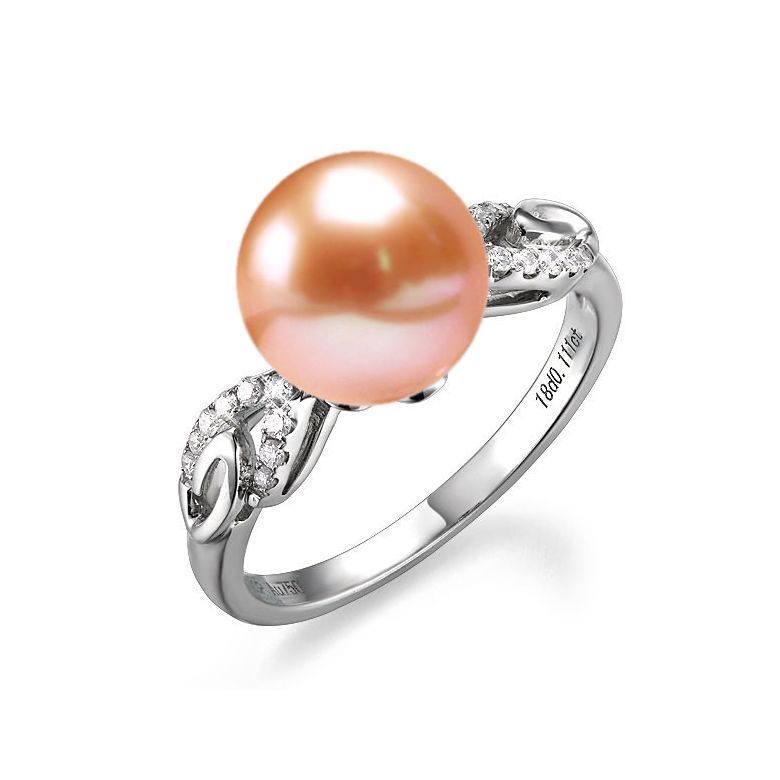 Anello Couple Danseur - Oro Bianco 18kt, Diamanti e Perla d'Acqua Dolce - 6