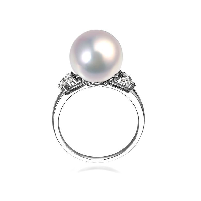 Anello Alexandrie - Oro Bianco, Perla d'Acqua Dolce - 2