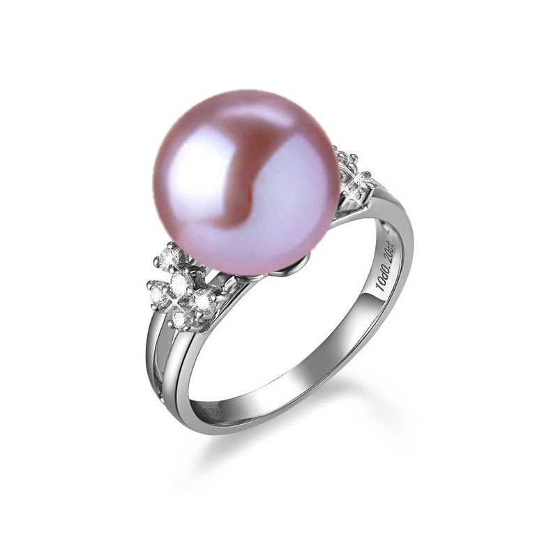 Anello Alexandrie - Oro Bianco, Perla d'Acqua Dolce - 8