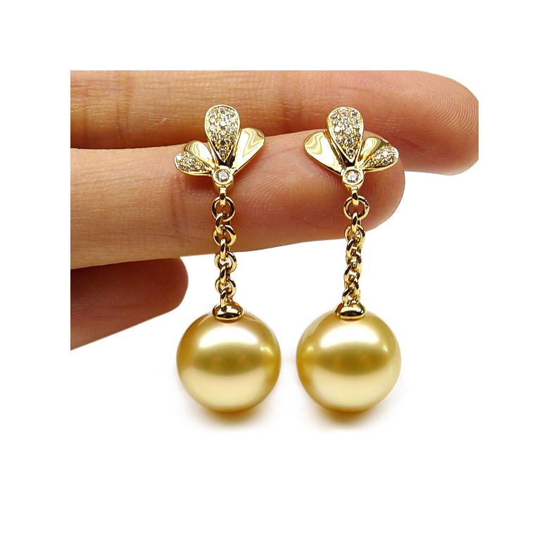 Orecchini Eden - Oro Giallo e Perle dei Mari del Sud - 2