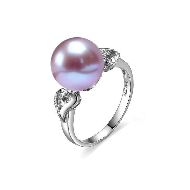Anello Coeur de Perle - Oro Bianco, Perla d'Acqua Dolce Bianca - 6