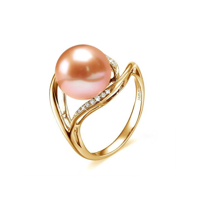 Anello Antalya - Oro Giallo, Perla d'Acqua Dolce Bianca - 9
