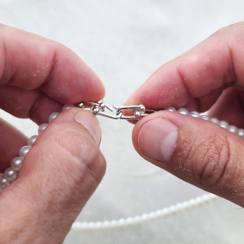 Collana Horizon Nero con Perla di Tahiti barocca da uomo - 6