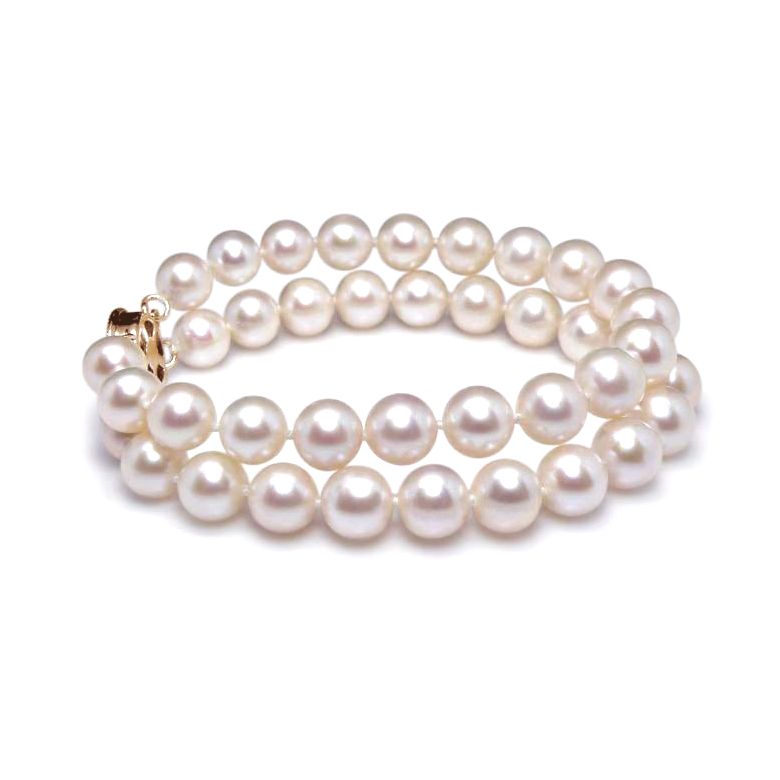 Braccialetto A Due Fili Simonetti  - Grosse Perle d'Acqua Dolce Bianche - 8/8.5mm, AAA - 1