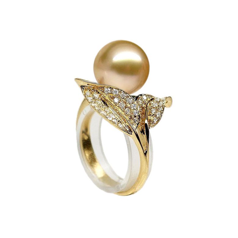 Anello Jasmin - Perla dei Mari del Sud Gold e Oro Giallo - 4