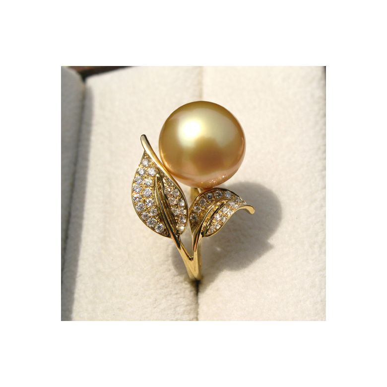 Anello Jasmin - Perla dei Mari del Sud Gold e Oro Giallo - 7