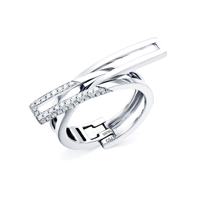 Anello Donna trasformabile in Ciondolo Cuore. Oro bianco e Diamanti | Exception - 1