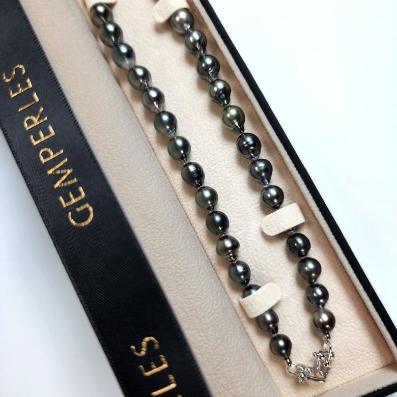 Collana Horizon Nero con Perla di Tahiti barocca da uomo - 5