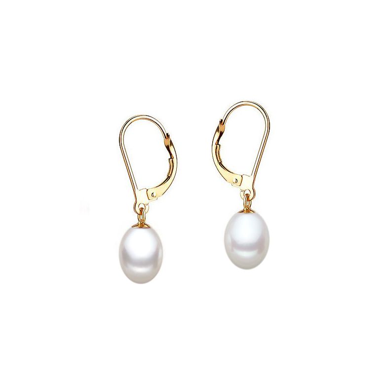 Orecchini Isis - Perle Acqua Dolce Bianche - Monachella Oro Giallo - 1