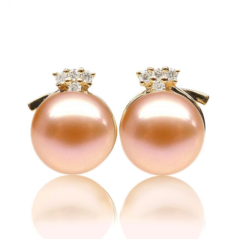 Orecchini A Lobo Signorina - Perle d'Acqua Dolce Bianche, Oro Giallo - 6