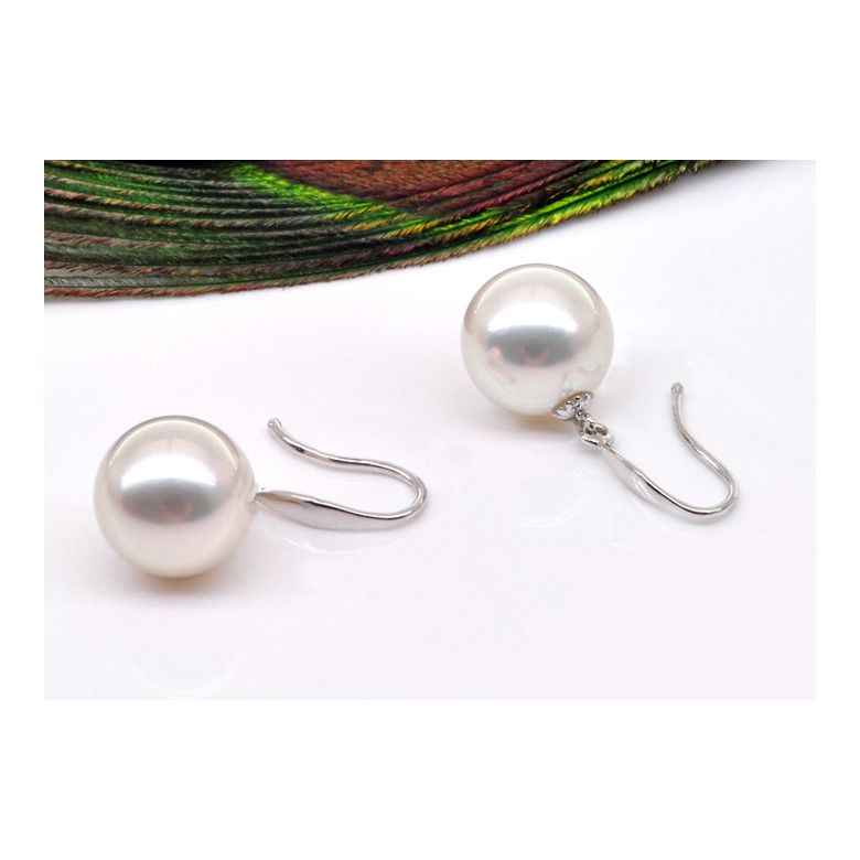 Orecchini Pendenti Shoko - Perle Akoya Bianche 7.5/8mm AAA - Gancetti Oro Bianco - 3