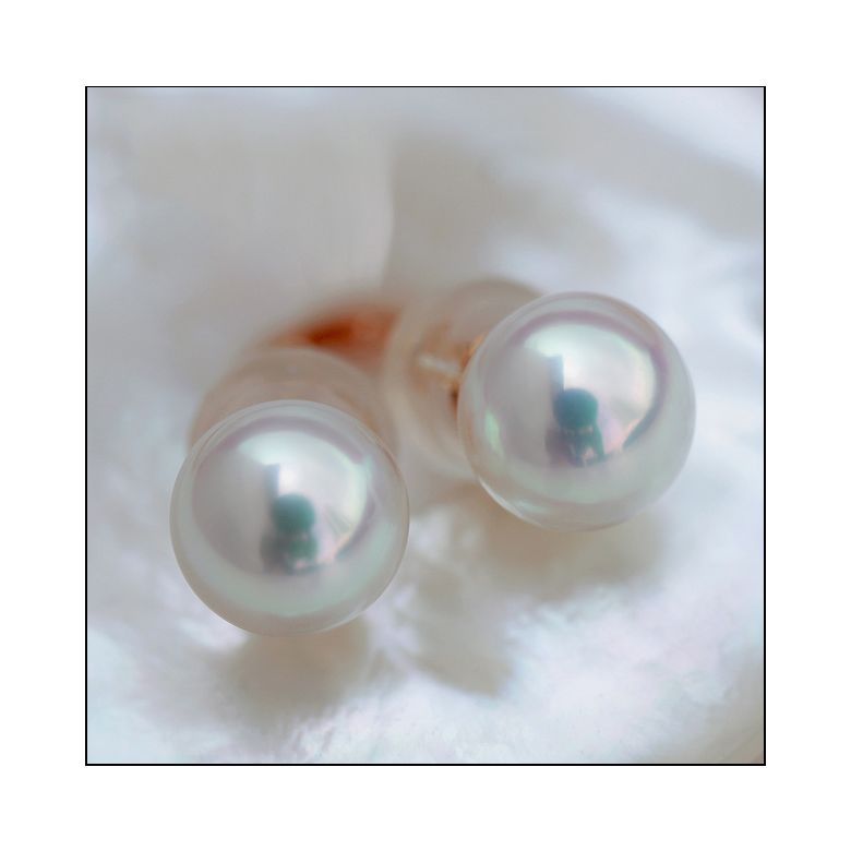 Orecchini A Lobo Ayumi - Perle Akoya Bianche 7/7.5mm GEMMA - Farfalla Oro Bianco - 3