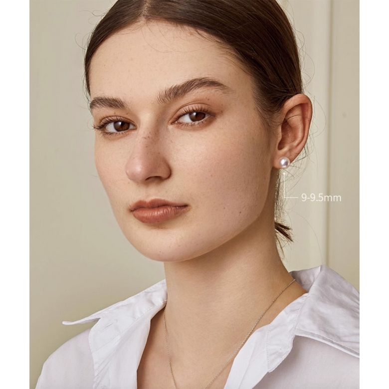 Orecchini A Lobo Chiori - Perle Akoya Bianche 8.5/9mm AAA - Farfalla Oro Giallo - 1