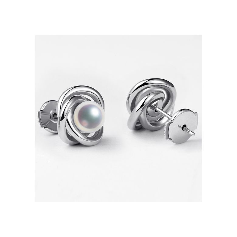 Orecchini Chiyoko -  Perle Akoya Bianche Giappone & Oro Bianco - 4