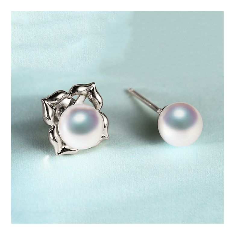 Orecchini Étoiles Filantes -  Perle Akoya Bianche Giappone & Oro Bianco - 4