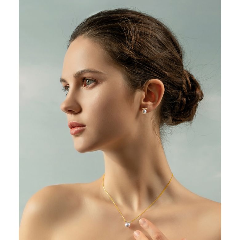 Orecchini A Lobo Rêverie - Oro Giallo, Diamanti & Perle Akoya - 4