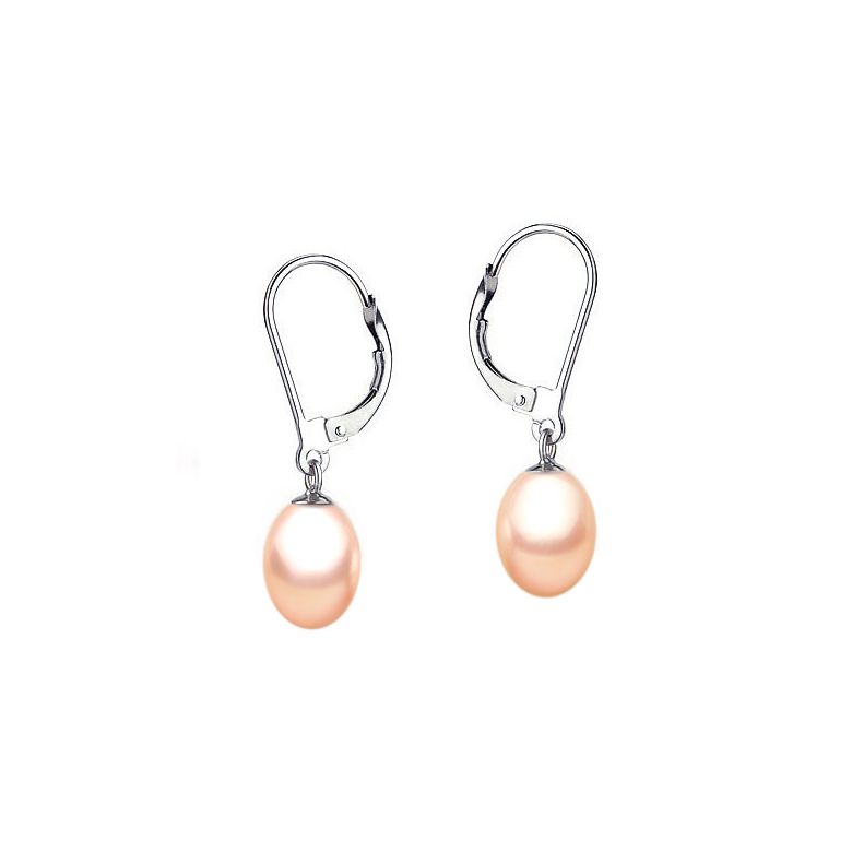 Orecchini Macha - Perle Acqua Dolce Rosa - Monachella Oro Bianco - 1