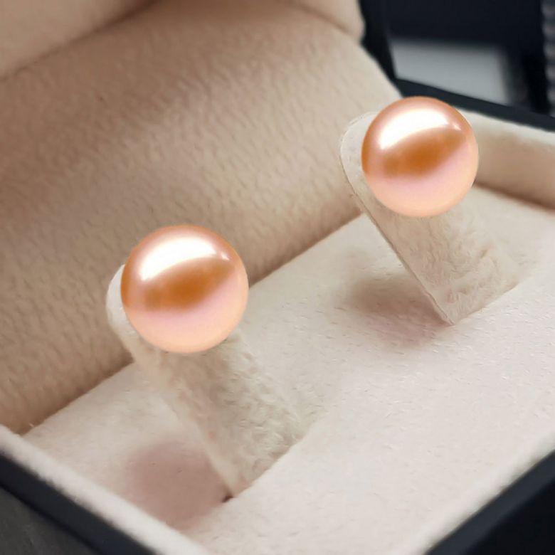 Orecchini Vesta- Perle d'Acqua Dolce Bianche 9/9.5mm AAA - A Lobo Oro Bianco - 8