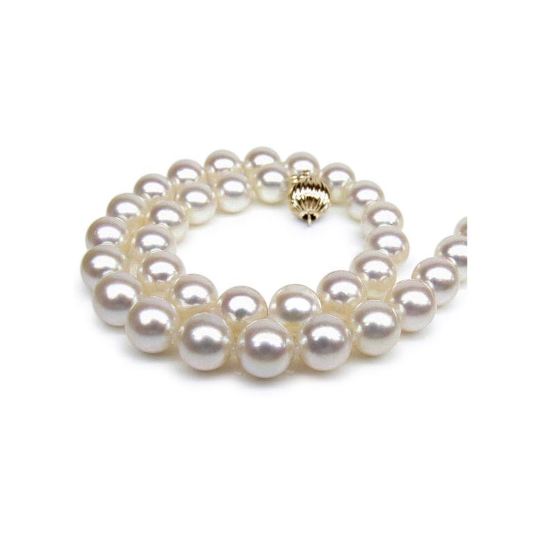 Collana Silo  - Perle d'Acqua Dolce Bianche - 8/8.5mm, AAA - 5