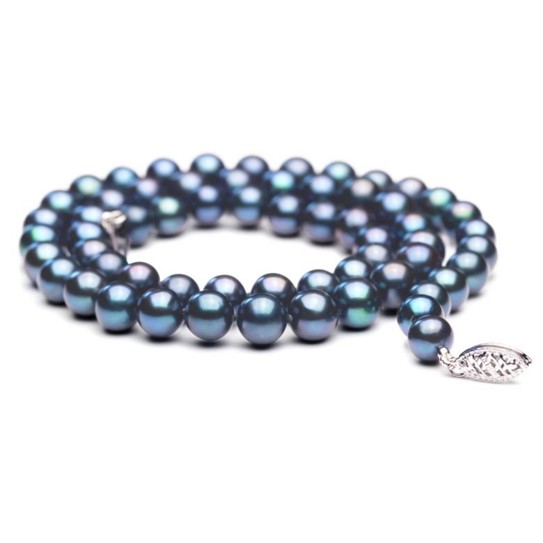 Collana Joséphine Baker  - Perle d'Acqua Dolce Nere - 7/7.5mm, AAA - 1