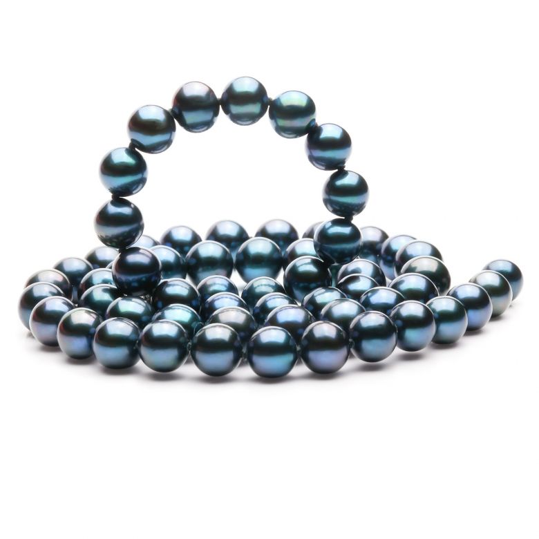 Collana Joséphine Baker  - Perle d'Acqua Dolce Nere - 7/7.5mm, AAA - 5