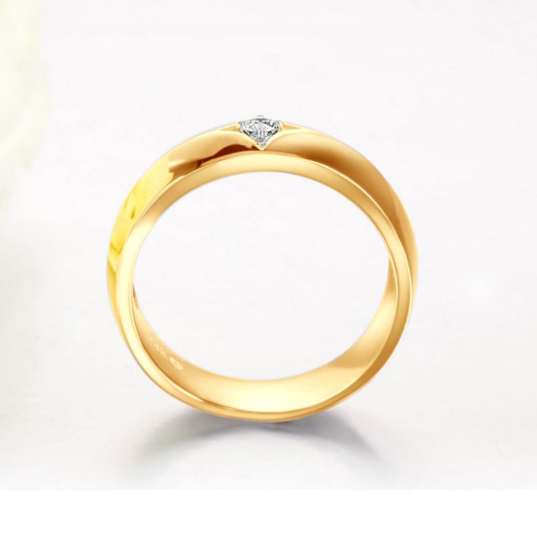 Anello per Uomo in Oro giallo 18ct. Diamante centrale | Borgia - 5