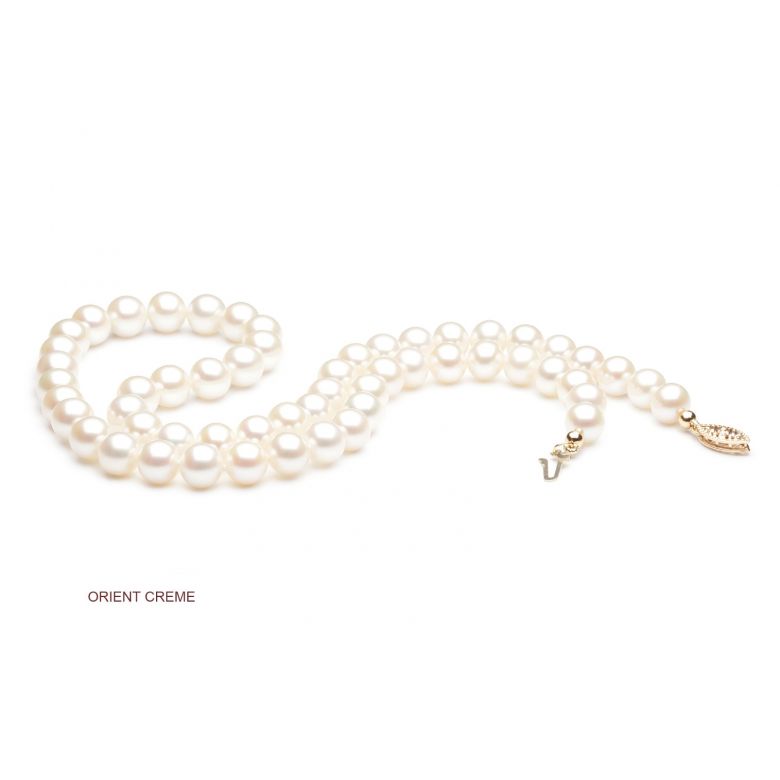 Collana Mistinguett  - Perle d'Acqua Dolce Bianche - 7/7.5mm, AAA - 2