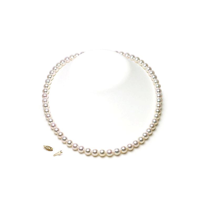 Collana Mistinguett  - Perle d'Acqua Dolce Bianche - 7/7.5mm, AAA - 4