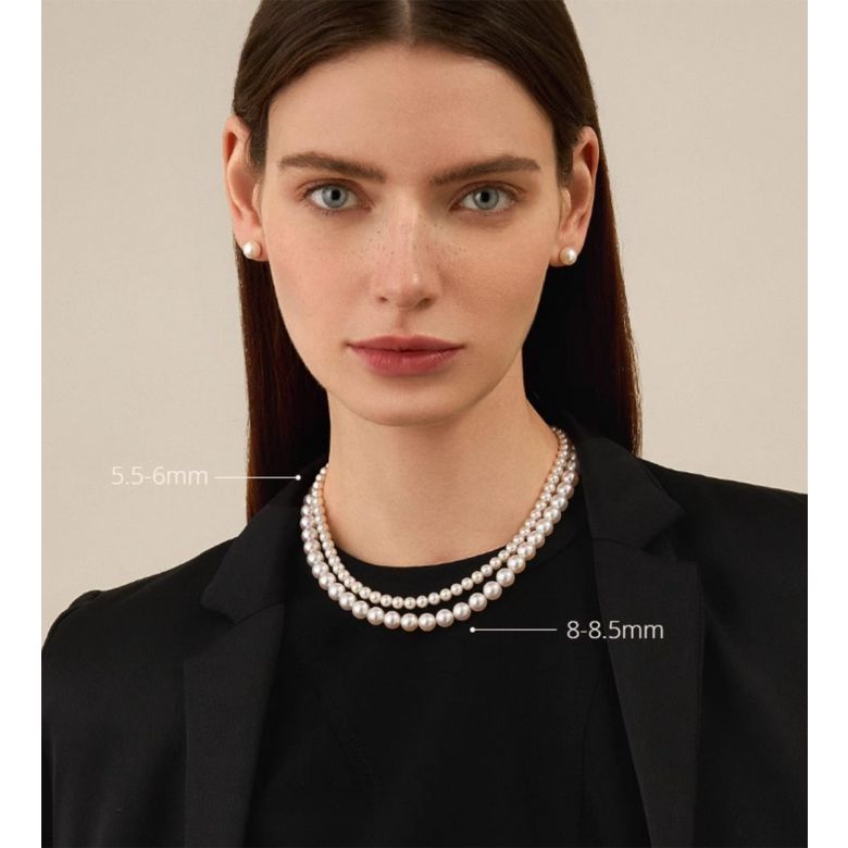 Collana di Perle Akoya Musashi - Giapponesi Bianche - 5.5/6mm, AAA | Gemperles - 2