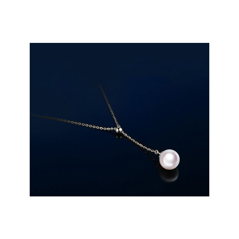 Collana con Ciondolo Sado- Oro Bianco e Perla Akoya Bianca - 2