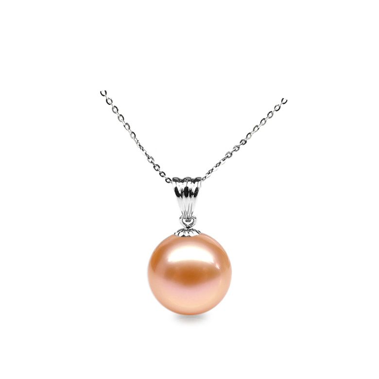 Ciondolo Incantation- Oro Bianco 18kt e Perla d'Acqua Dolce Rosa - 1