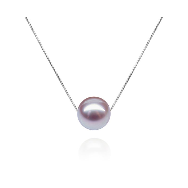 Girocollo Otello Oro Bianco 18kt, Perla di Acqua Dolce Lavanda 10/11mm - 1
