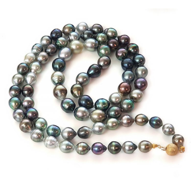 Collana in Perle di Tahiti Miste - Forma Goccia 9/11mm - 2