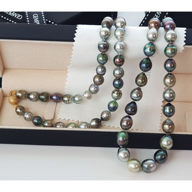 Collana in Perle di Tahiti Miste - Forma Goccia 9/11mm - 5