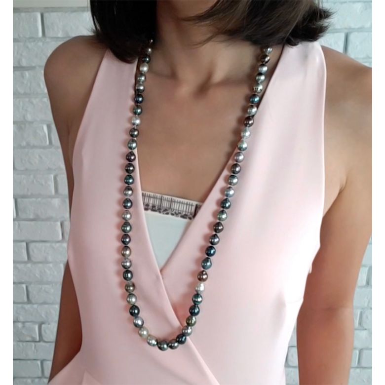 Collana in Perle di Tahiti Miste - Forma Goccia 9/11mm - 6