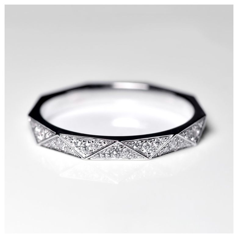 Veretta a 3/4 di Giro Triangulaire - Platino & Diamanti - 4