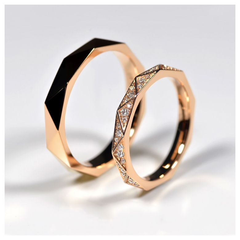 Veretta a 3/4 di Giro Triangulaire - Oro Rosa & Diamanti - 5