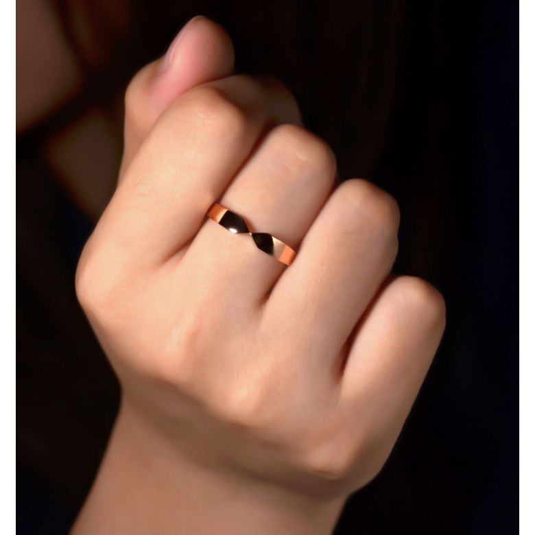 Anello Uomo Arrows - Oro Rosa Finitura Lucida - 2