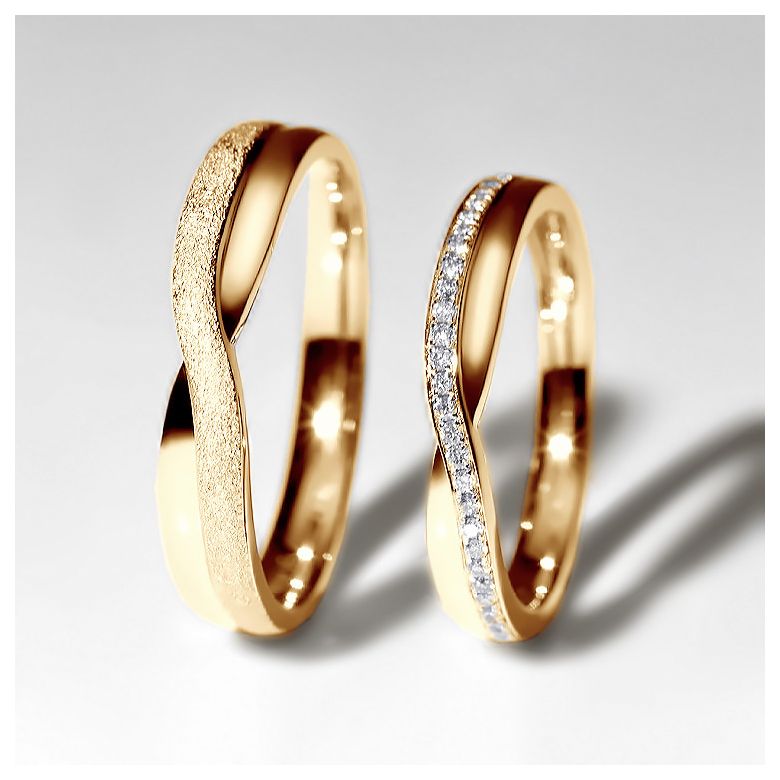 Fedi Nuziali Coppia Golden River - Oro Giallo - 4