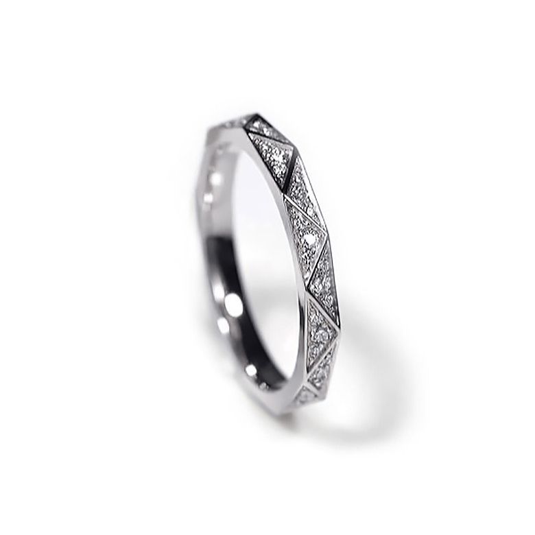 Veretta a 3/4 di Giro Triangulaire - Platino & Diamanti - 1