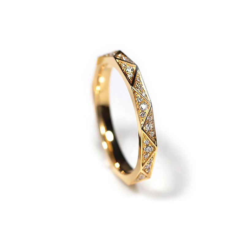 Veretta a 3/4 di Giro Triangulaire - Oro Giallo & Diamanti - 1