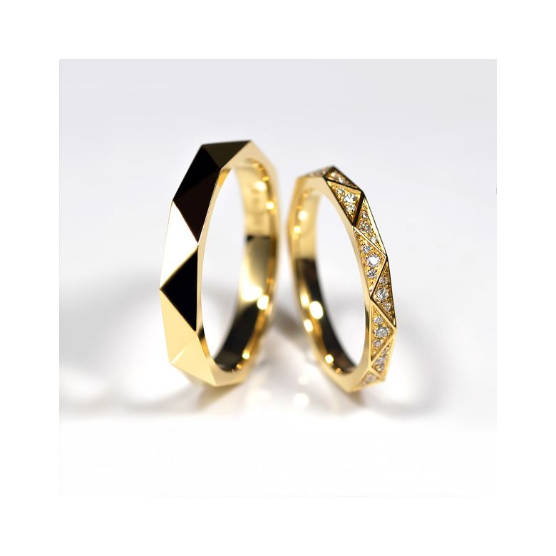 Veretta a 3/4 di Giro Triangulaire - Oro Giallo & Diamanti - 4