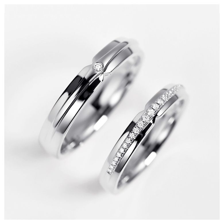 Fede Nuziale Frida - Platino e Diamanti - 2