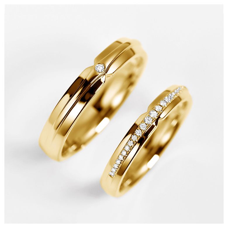 Coppia di Anelli Diego & Frida - Oro Giallo & Diamanti - 3