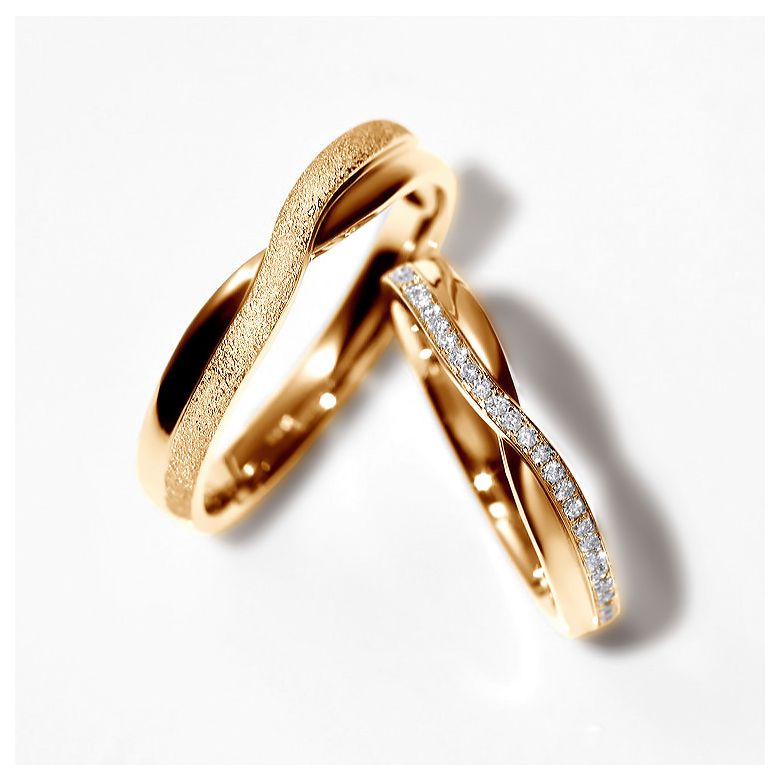 Fedi Nuziali Coppia Golden River - Oro Rosa - 2