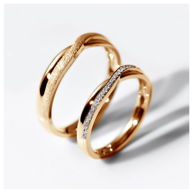 Fedi Nuziali Coppia Golden River - Oro Rosa - 4