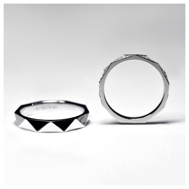 Veretta a 3/4 di Giro Triangulaire - Platino & Diamanti - 3